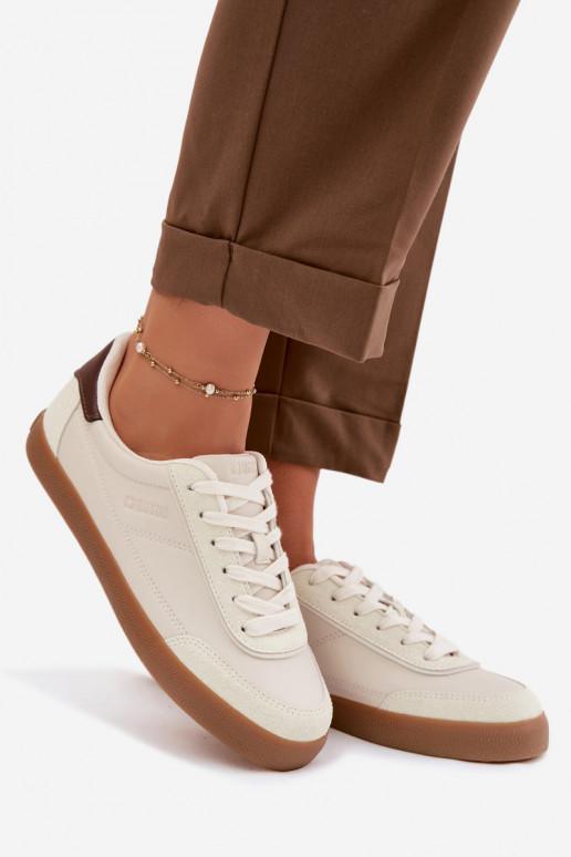 Sneakers modeļa apavi Sieviešu no eko ādas Big Star TT274311 Ziloņkaula krāsas