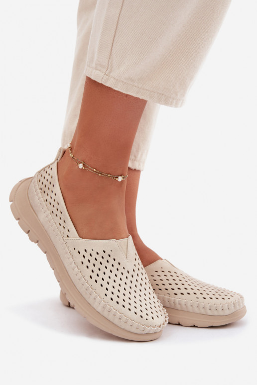 Ažūrs Gaisma sieviešu mokasīni Sergio Leone MK099H smilšu krāsas-Zelta krāsas