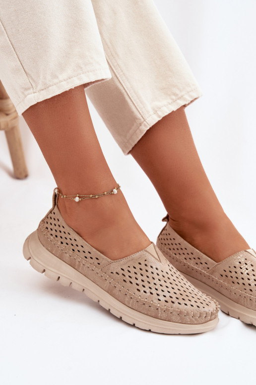 Ažūrs Gaisma sieviešu mokasīni Sergio Leone MK099H Zelta krāsas