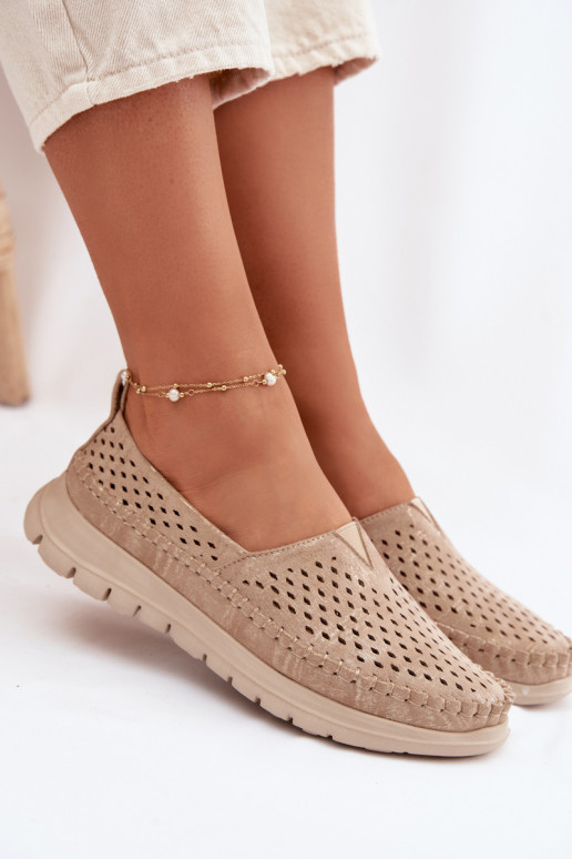 Ažūrs Gaisma sieviešu mokasīni Sergio Leone MK099H Zelta krāsas