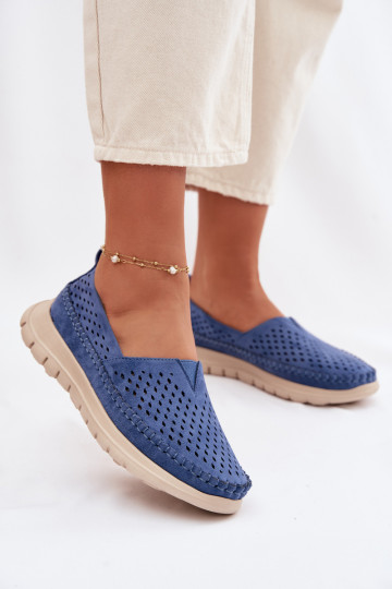 Ažūrs Gaisma sieviešu mokasīni Sergio Leone MK099H Zilas krāsas