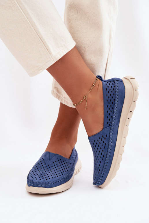 Ažūrs Gaisma sieviešu mokasīni Sergio Leone MK099H Zilas krāsas