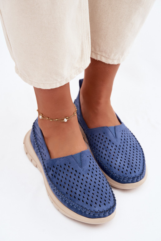 Ažūrs Gaisma sieviešu mokasīni Sergio Leone MK099H Zilas krāsas