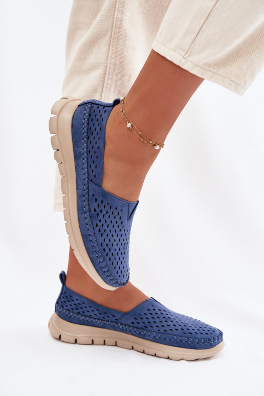 Ažūrs Gaisma sieviešu mokasīni Sergio Leone MK099H Zilas krāsas