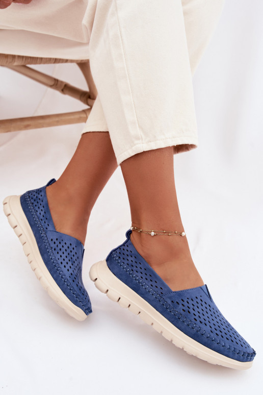 Ažūrs Gaisma sieviešu mokasīni Sergio Leone MK099H Zilas krāsas