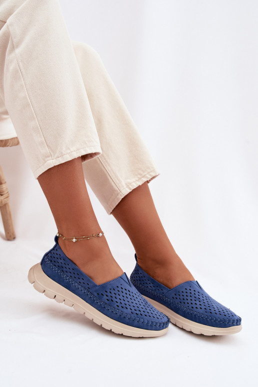 Ažūrs Gaisma sieviešu mokasīni Sergio Leone MK099H Zilas krāsas