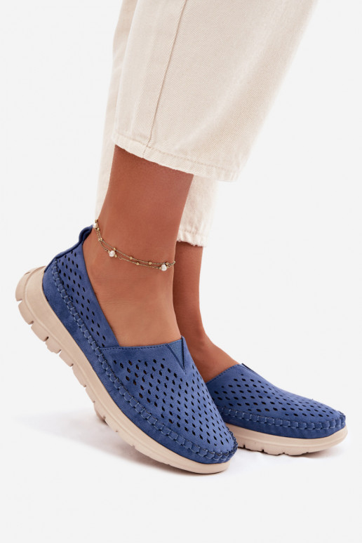 Ažūrs Gaisma sieviešu mokasīni Sergio Leone MK099H Zilas krāsas