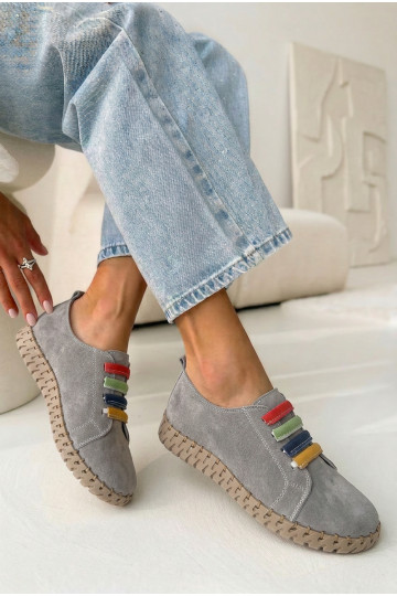 Āda zamšādas apavi Sieviešu Vinceza 95377 Pelēkas krāsas 2