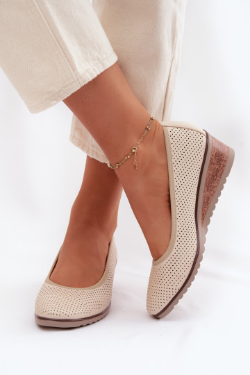 apavi Sieviešu ar platformu Vinceza 58629 Ziloņkaula krāsas