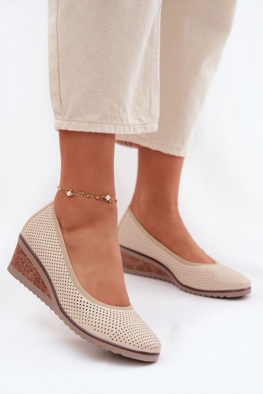 apavi Sieviešu ar platformu Vinceza 58629 Ziloņkaula krāsas