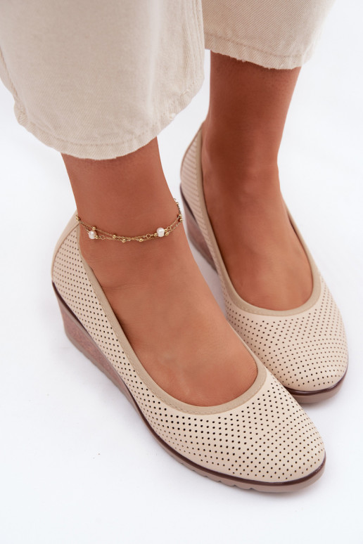 apavi Sieviešu ar platformu Vinceza 58629 Ziloņkaula krāsas