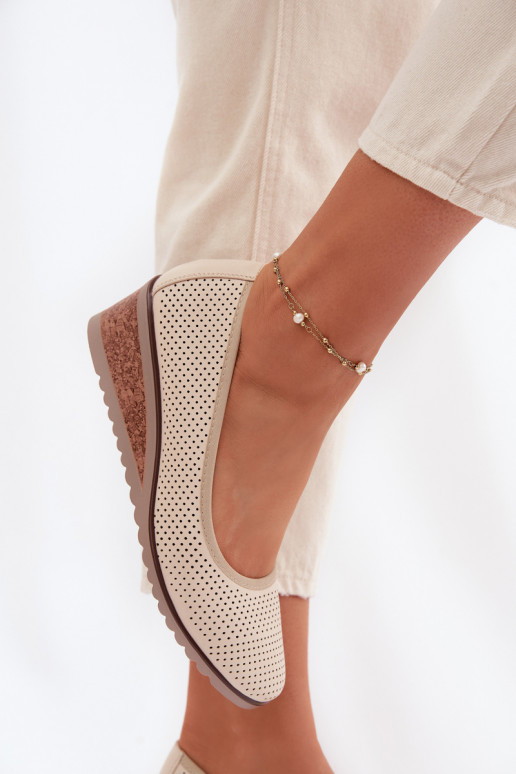 apavi Sieviešu ar platformu Vinceza 58629 Ziloņkaula krāsas