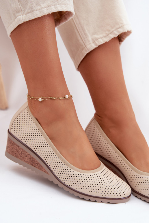 apavi Sieviešu ar platformu Vinceza 58629 Ziloņkaula krāsas