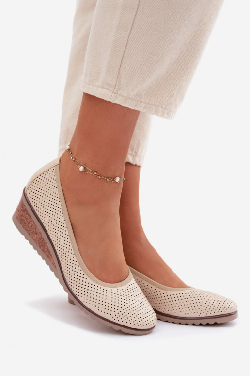 apavi Sieviešu ar platformu Vinceza 58629 Ziloņkaula krāsas