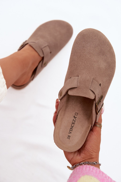 sieviešu čības TukšasIeslēgtsturalnego zamšādasu Vinceza 101332 smilšu krāsas