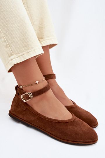 BalerīnasIeslēgtsturalnego zamšādasu Big Star TT274211 brūnas krāsas