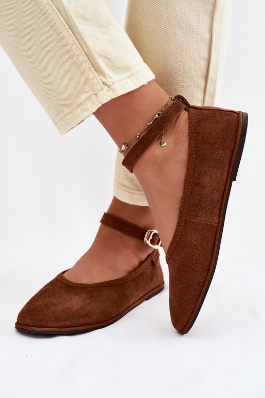 BalerīnasIeslēgtsturalnego zamšādasu Big Star TT274211 brūnas krāsas