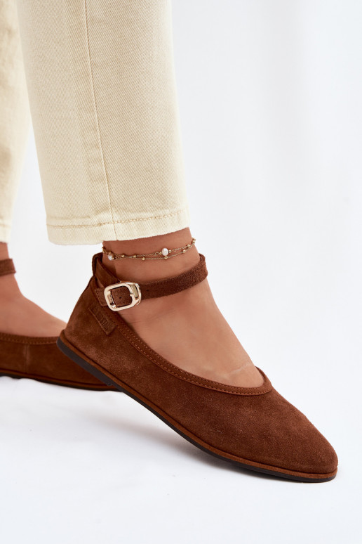 BalerīnasIeslēgtsturalnego zamšādasu Big Star TT274211 brūnas krāsas