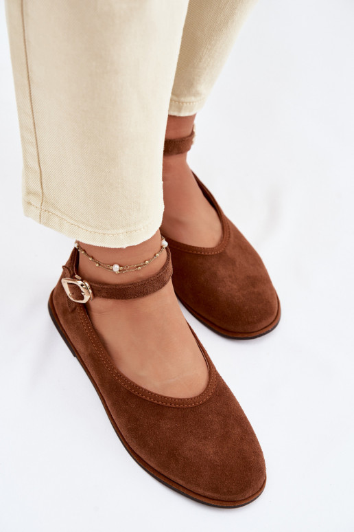 BalerīnasIeslēgtsturalnego zamšādasu Big Star TT274211 brūnas krāsas