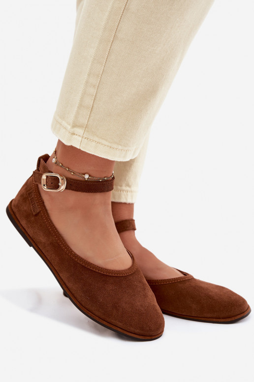 BalerīnasIeslēgtsturalnego zamšādasu Big Star TT274211 brūnas krāsas