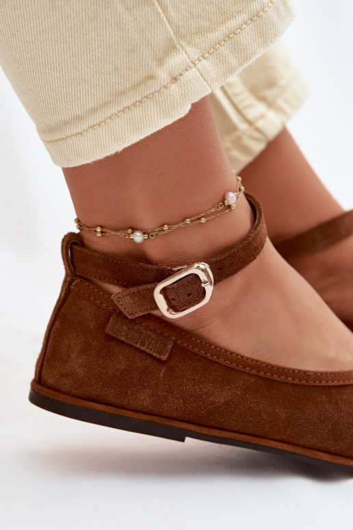 BalerīnasIeslēgtsturalnego zamšādasu Big Star TT274211 brūnas krāsas