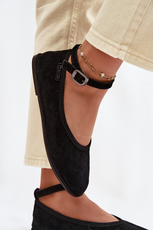 BalerīnasIeslēgtsturalnego zamšādasu Big Star TT274212 melnas krāsas