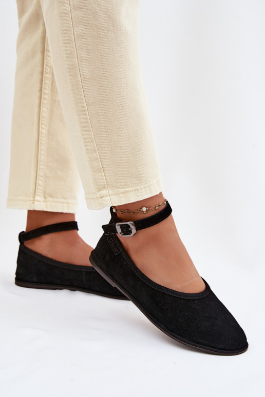 BalerīnasIeslēgtsturalnego zamšādasu Big Star TT274212 melnas krāsas