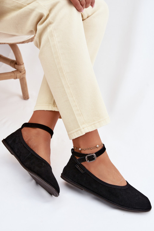 BalerīnasIeslēgtsturalnego zamšādasu Big Star TT274212 melnas krāsas