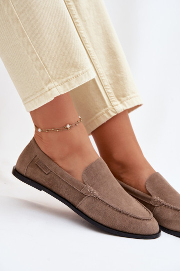 sieviešu mokasīniIeslēgtsturalnego zamšādasu Big Star TT274207 smilšu krāsas