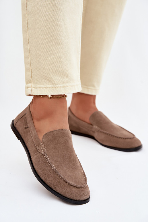 sieviešu mokasīniIeslēgtsturalnego zamšādasu Big Star TT274207 smilšu krāsas