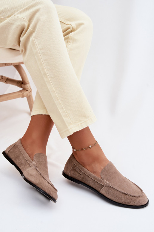 sieviešu mokasīniIeslēgtsturalnego zamšādasu Big Star TT274207 smilšu krāsas