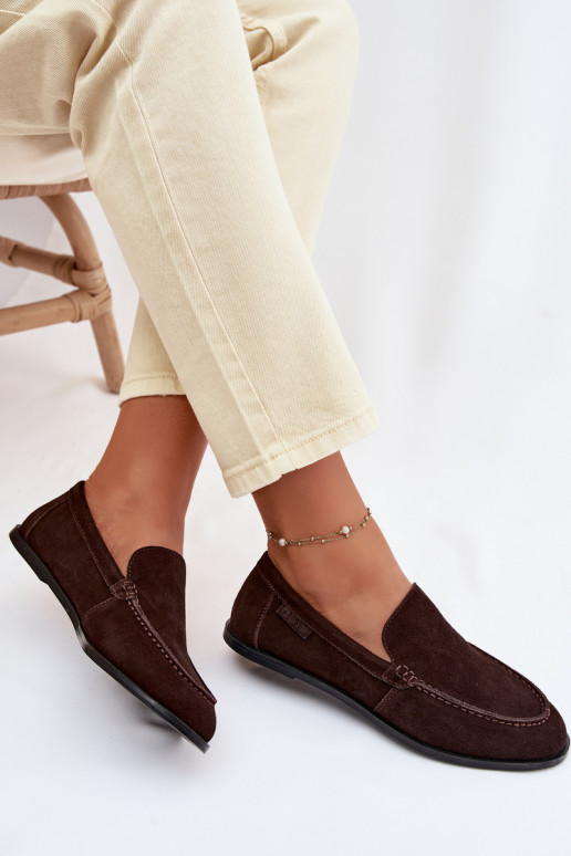 sieviešu mokasīniIeslēgtsturalnego zamšādasu Big Star TT274208 CzekoladoIne