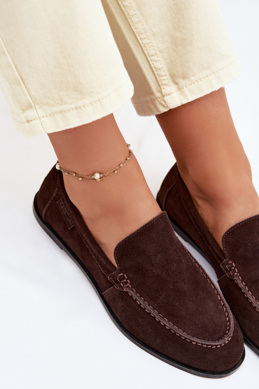 sieviešu mokasīniIeslēgtsturalnego zamšādasu Big Star TT274208 CzekoladoIne