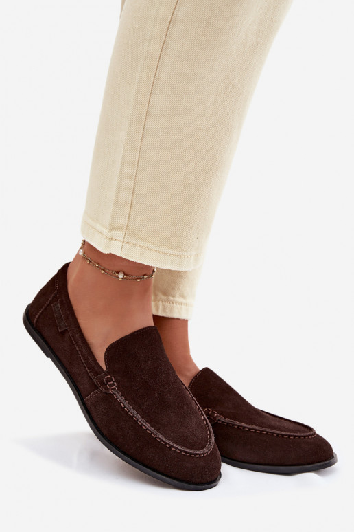 sieviešu mokasīniIeslēgtsturalnego zamšādasu Big Star TT274208 CzekoladoIne