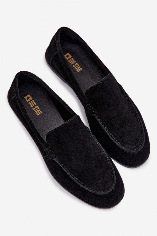 sieviešu mokasīniIeslēgtsturalnego zamšādasu Big Star TT274209 melnas krāsas