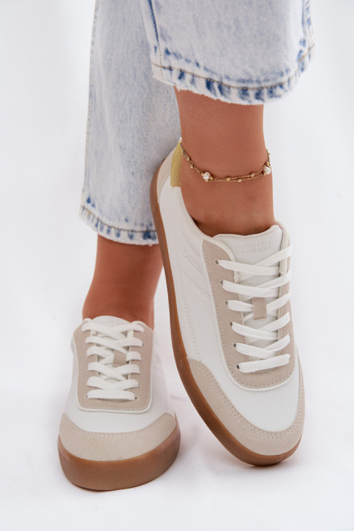 Sneakers modeļa apavi Sieviešu no eko ādas Big Star TT274310 baltas krāsas