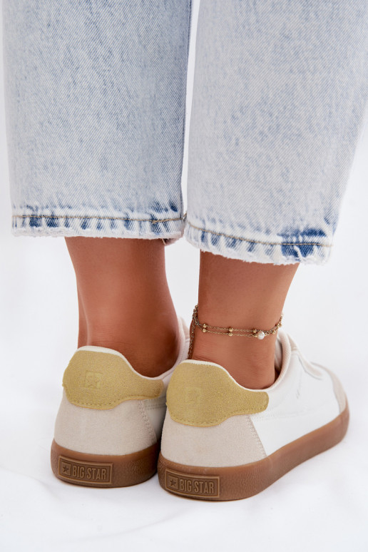 Sneakers modeļa apavi Sieviešu no eko ādas Big Star TT274310 baltas krāsas