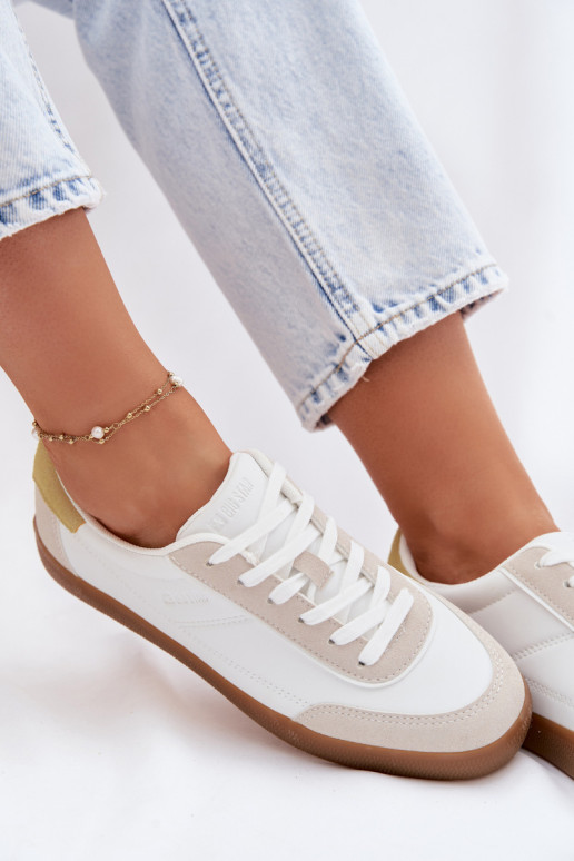 Sneakers modeļa apavi Sieviešu no eko ādas Big Star TT274310 baltas krāsas