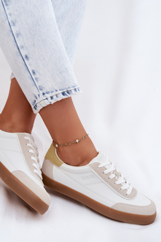 Sneakers modeļa apavi Sieviešu no eko ādas Big Star TT274310 baltas krāsas