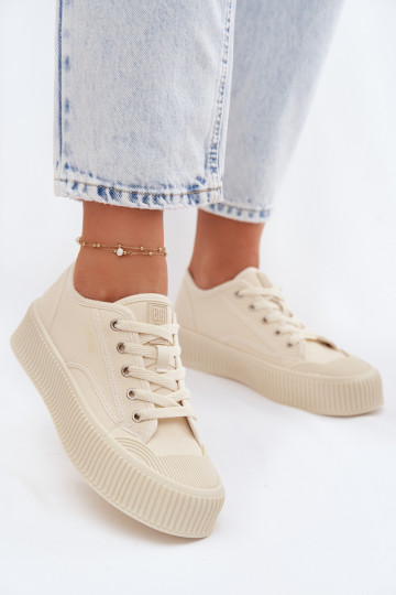 sieviešu puszābaki ar platformu Big Star TT274271 smilšu krāsas 2