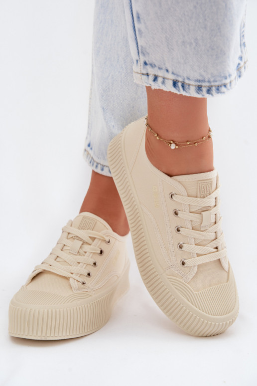 sieviešu puszābaki ar platformu Big Star TT274271 smilšu krāsas