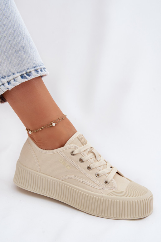 sieviešu puszābaki ar platformu Big Star TT274271 smilšu krāsas