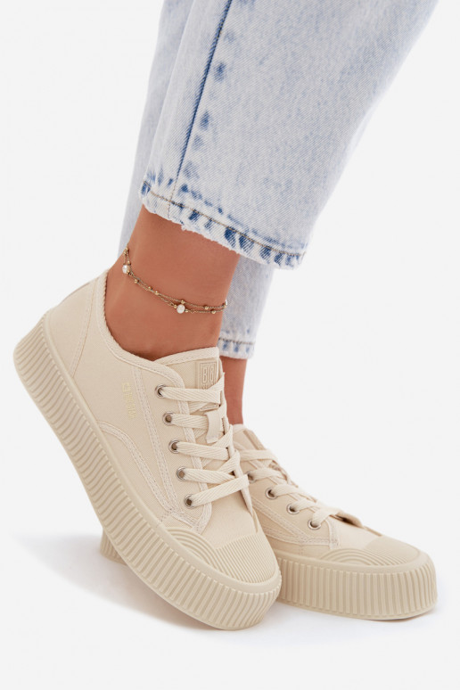 sieviešu puszābaki ar platformu Big Star TT274271 smilšu krāsas