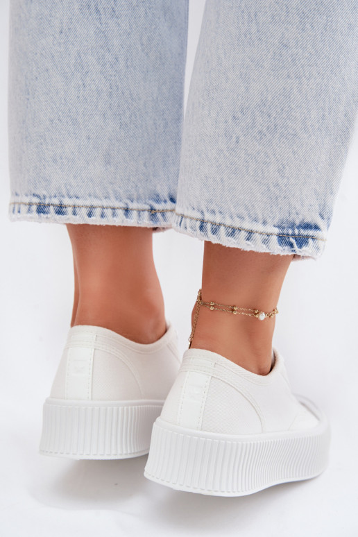 sieviešu puszābaki ar platformu Big Star TT274269 baltas krāsas
