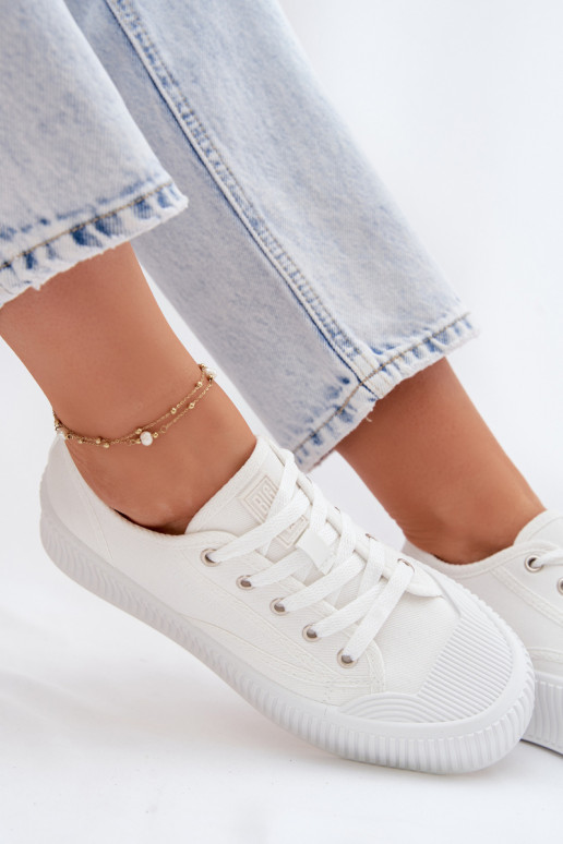 sieviešu puszābaki ar platformu Big Star TT274269 baltas krāsas