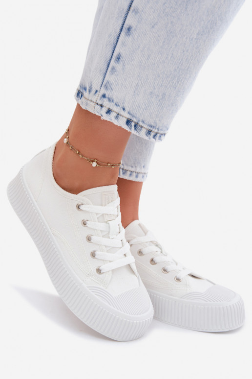 sieviešu puszābaki ar platformu Big Star TT274269 baltas krāsas