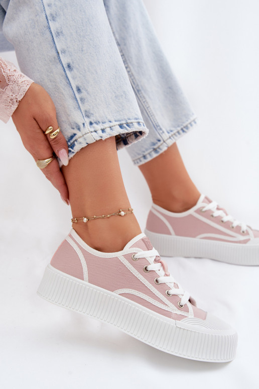 sieviešu puszābaki ar platformu Big Star TT274270 Rozā krāsas