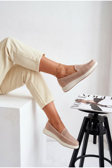 Ažūrs sieviešu mokasīni Sergio Leone MK097H smilšu krāsas 2