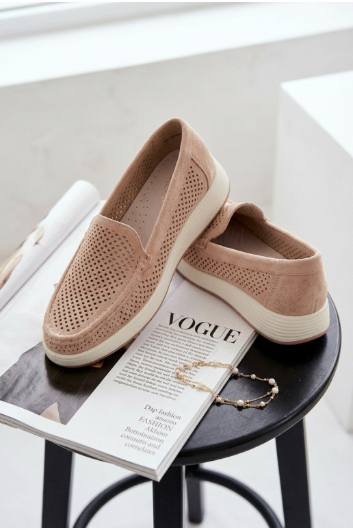 Ažūrs sieviešu mokasīni Sergio Leone MK097H smilšu krāsas