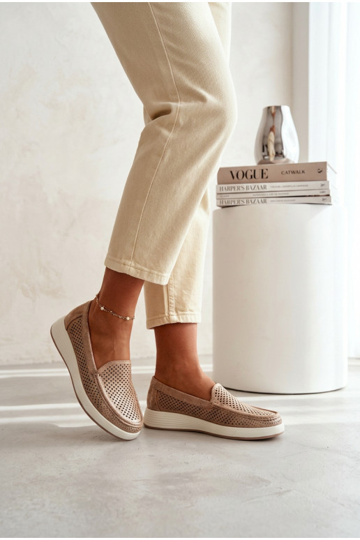 Ažūrs sieviešu mokasīni Sergio Leone MK097H Zelta krāsas